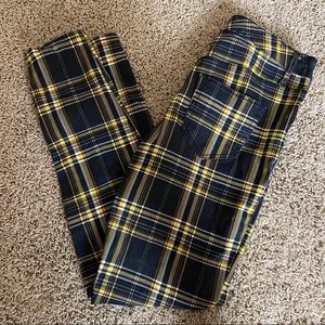 stretchy plaid pants